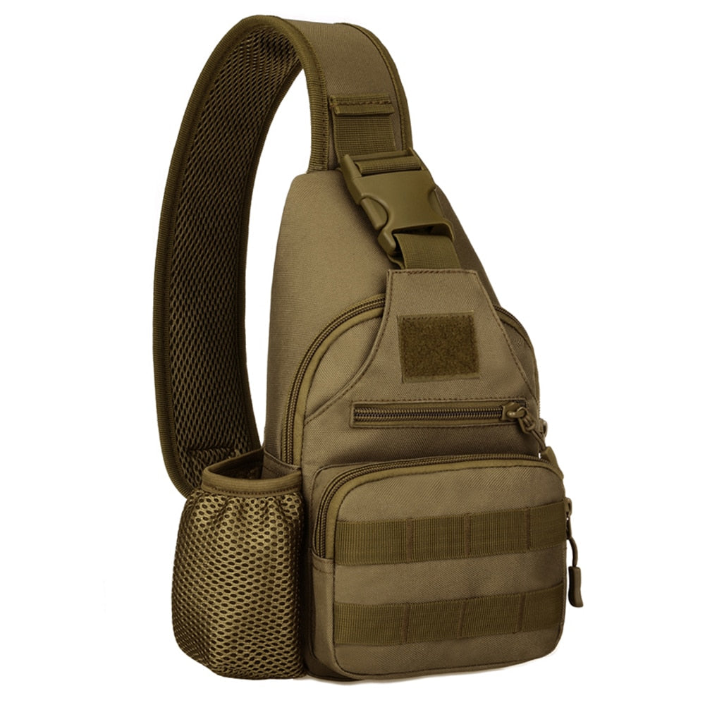 Sac Bandoulière Poitrine Homme Khaki - Nylon Imperméable - Dimensions 18x30x11cm - Neuf étiqueté