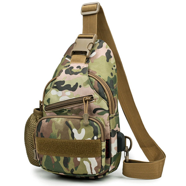 Sac à Bandoulière Femme En Cuir Motif Camouflage Turquoise - Crossbody